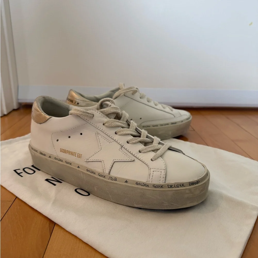 Worn once Golden Goose Hi Star Optic White Sneakers 37 - Picture 6 of 10